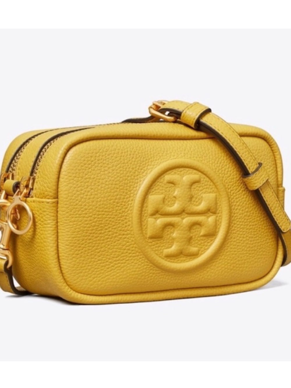 Tory Burch Perry Bombé Mini Bag Yellow Leather